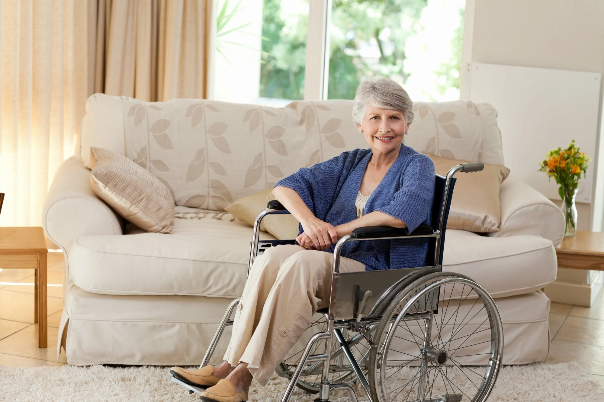 elder woman on a wheel chair